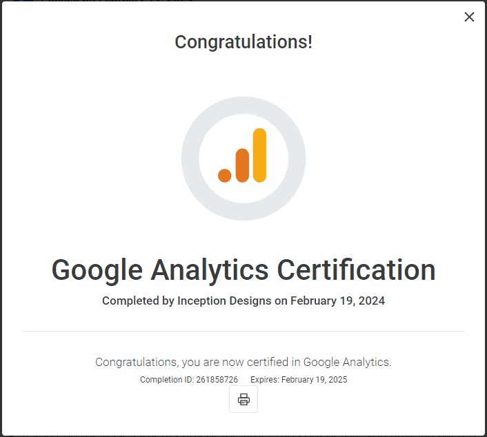 image of Google Analytics certification for 2024