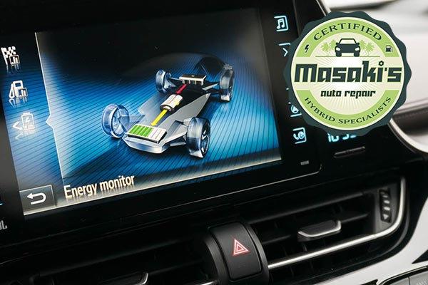 image of hybrid car screen.